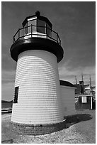 Brant Point replica lighthouse. Mystic, Connecticut, USA ( black and white)