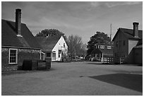 Maritime village. Mystic, Connecticut, USA ( black and white)