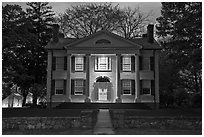 Florence Griswold House at dusk, Old Lyme. Connecticut, USA ( black and white)