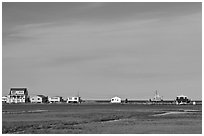 Beach houses, Connecticut River estuary, Old Saybrook. Connecticut, USA ( black and white)
