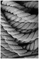 Rope close-up. Mystic, Connecticut, USA ( black and white)