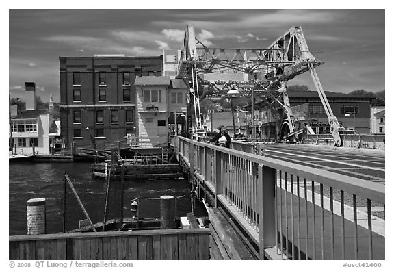 On the Mystic River Bascule Bridge. Mystic, Connecticut, USA