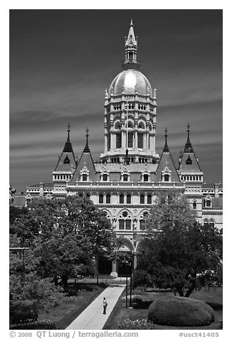 Connecticut Capitol. Hartford, Connecticut, USA (black and white)