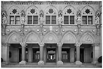 Facade detail of Connecticut Capitol. Hartford, Connecticut, USA ( black and white)