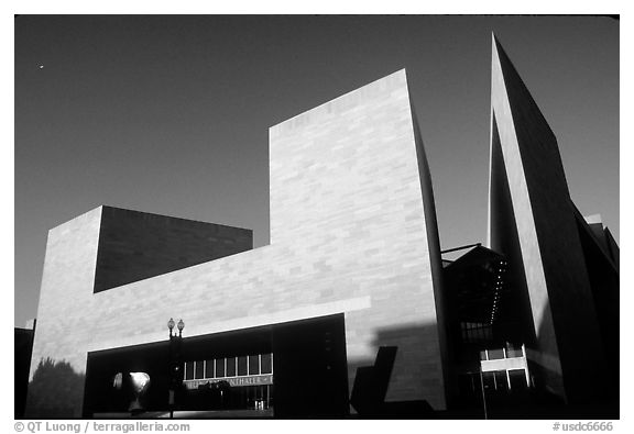 East Building of the National Gallery, designed by Pei. Washington DC, USA (black and white)