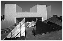 East Building of the National Gallery, designed by Pei. Washington DC, USA ( black and white)