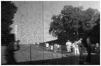 The Wall, Vietnam Veterans Memorial. Washington DC, USA ( black and white)