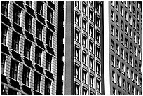 Architectural detail of facades. Chicago, Illinois, USA (black and white)