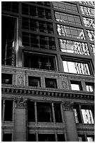 Reflections in a building facade. Chicago, Illinois, USA (black and white)