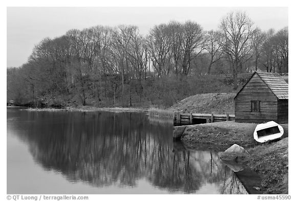 Winter reflections, Saugus River, Saugus Iron Works National Historic Site. Massachussets, USA