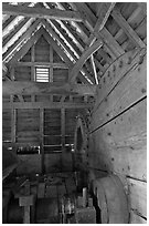 Forge interior, Saugus Iron Works National Historic Site. Massachussets, USA (black and white)