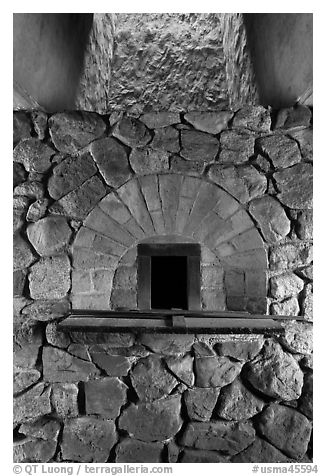 Finery forge hearth, Saugus Iron Works National Historic Site. Massachussets, USA (black and white)