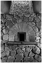 Finery forge hearth, Saugus Iron Works National Historic Site. Massachussets, USA ( black and white)