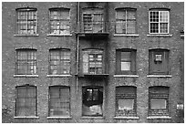 Brick facade of industrial building, Saugus. Massachussets, USA ( black and white)