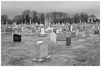 Cemetery in winter. Salem, Massachussets, USA (black and white)