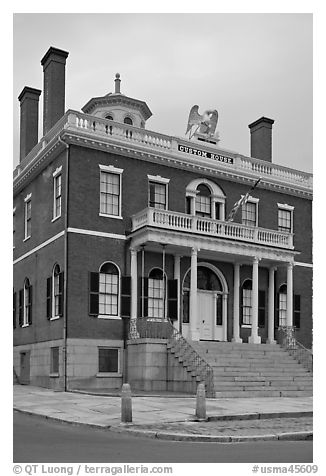 Custom House with eagle representing US government, Salem Maritime National Historic Site. Salem, Massachussets, USA