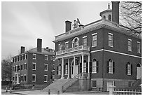 Custom House, 1819, Salem Maritime National Historic Site. Salem, Massachussets, USA (black and white)