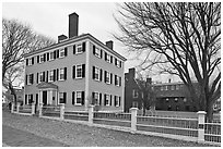 Hawkes House, Salem Maritime National Historic Site. Salem, Massachussets, USA (black and white)