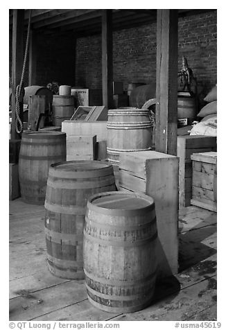 Interior of public stores warehouse, Salem Maritime National Historic Site. Salem, Massachussets, USA