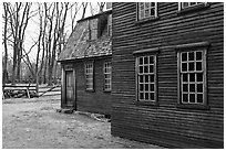 Hartwell Tavern in winter, Minute Man National Historical Park. Massachussets, USA (black and white)