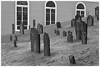 Cemetery and church, Concord. Massachussets, USA ( black and white)