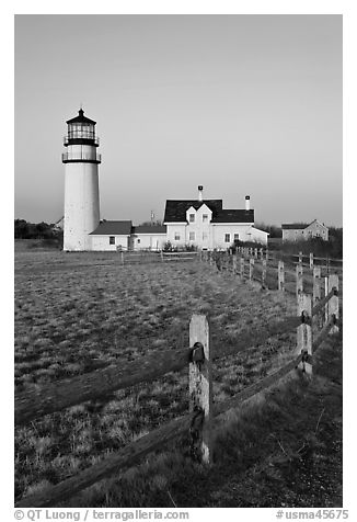 Cape Cod Light and fence, Cape Cod National Seashore. Cape Cod, Massachussets, USA