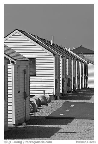 Beach Cottages, Truro. Cape Cod, Massachussets, USA (black and white)