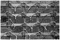 Lobster traps, Truro. Cape Cod, Massachussets, USA ( black and white)