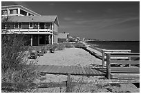 Beach houses, Provincetown. Cape Cod, Massachussets, USA (black and white)