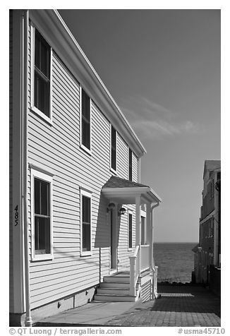 Waterfront houses, Provincetown. Cape Cod, Massachussets, USA (black and white)