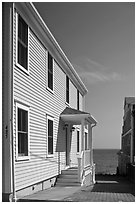 Waterfront houses, Provincetown. Cape Cod, Massachussets, USA ( black and white)