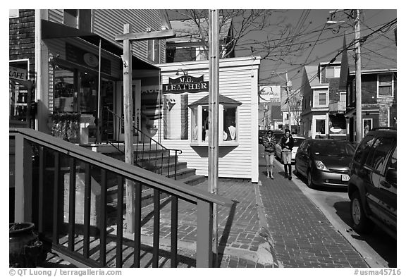 Commercial Street, Provincetown. Cape Cod, Massachussets, USA (black and white)