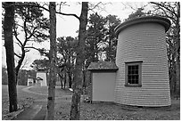 Three sisters lighthouses, Cape Cod National Seashore. Cape Cod, Massachussets, USA (black and white)