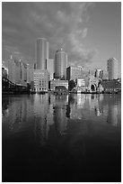 Boston financial district skyline. Boston, Massachussets, USA (black and white)