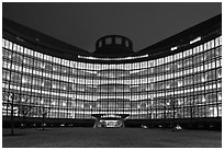 John Joseph Moakley US Courthouse by night. Boston, Massachussets, USA (black and white)