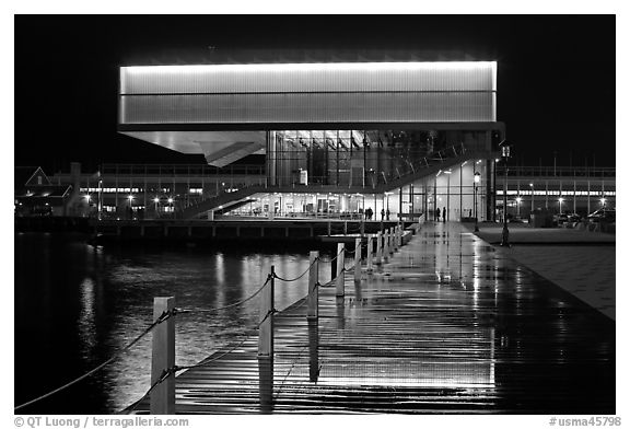 Museum of Contemporary Art (MOCA) at night. Boston, Massachussets, USA