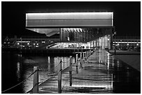 Museum of Contemporary Art (MOCA) at night. Boston, Massachussets, USA (black and white)