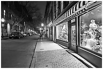 Flower shop by night, Beacon Hill. Boston, Massachussets, USA ( black and white)