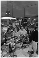 Patrons eating at Union Lobster House. Boston, Massachussets, USA (black and white)