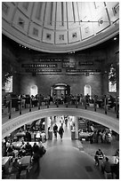 Inside historic Quincy Market. Boston, Massachussets, USA (black and white)