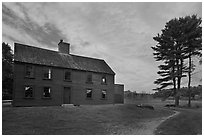 Meriam House, sunset, Minute Man National Historical Park. Massachussets, USA (black and white)