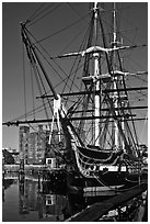 USS Constitution, Boston Historical Park. Boston, Massachussets, USA (black and white)