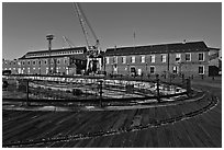 Charleston Navy Yard. Boston, Massachussets, USA (black and white)