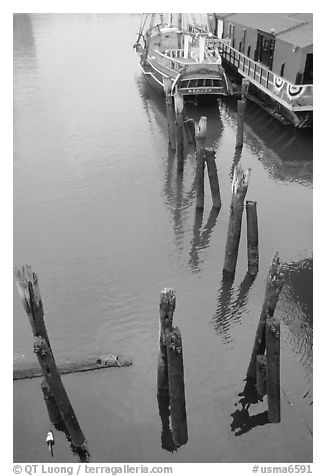 Site of the Tea Party. Boston, Massachussetts, USA (black and white)