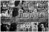 Brick houses seen from the Prudential Tower. Boston, Massachussetts, USA ( black and white)