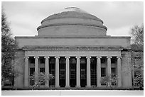 Main entrance of the Massachussetts Institute of Technology. Boston, Massachussets, USA ( black and white)