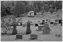 Cemetery in autumn, Greenville. Maine, USA (black and white)