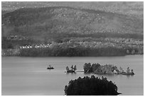 Islets, Moosehead Lake. Maine, USA (black and white)