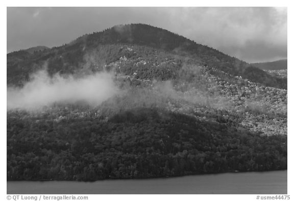 Big Moose Mountain and cloud. Maine, USA (black and white)