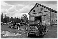 Game checking station, Kokadjo. Maine, USA ( black and white)